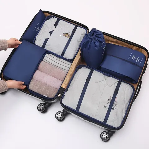 Reise Aufbewahrungstaschen Set Wasserdicht Koffer Organizer Würfel Tragbare Packtaschen Für Kleidung Schuhe Reise Zubehör