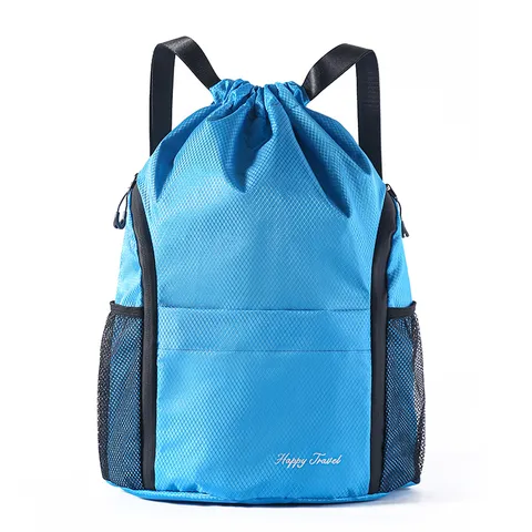 Waterdichte Trekkoord Rugzak Casual Reizen Sport Gym Tas Lichtgewicht Polyester Daypack Voor Vrouwen