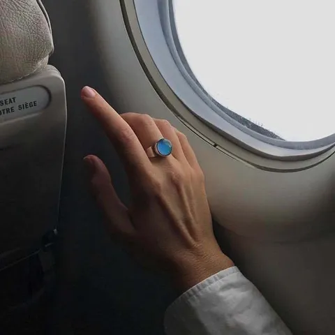Anillo de Latón con Piedra de Humor Estilo Francés para Mujer Cambio de Color por Temperatura Moda Minimalista Chapado en Oro Plata