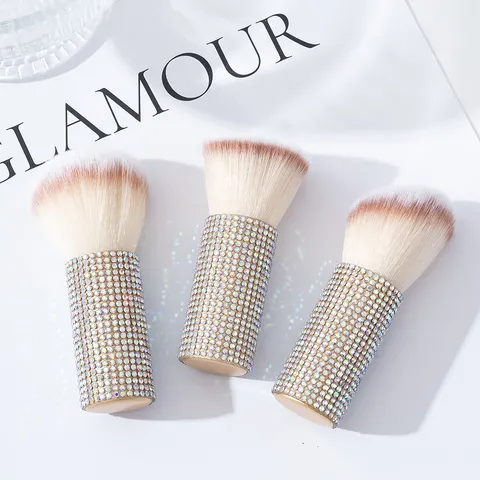 Professional Rhinestone Mushroom Head Makeup Brush Set Synthetic Soft Hair Portable Blush Powder Foundation Face Brushes For Women