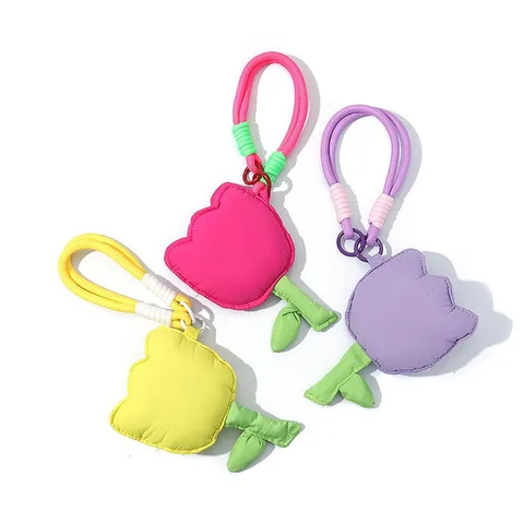Mini Borsa Portaoggetti a Forma di Tulipano per Auricolari Bluetooth Wireless Custodia Protettiva in Tessuto di Nylon Morbido