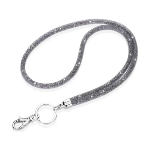 Rhinestone Mesh Lanyard For ID Badge Keys Glitzy Neck Strap Holder For Women Office School Supplies Neck Lanyard Accessories