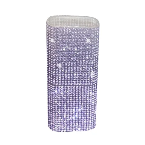 Portable Rhinestone Mini Storage Box Plastic Travel Organizer For Cotton Swab Bandage Small Items Luxurious Glitter Box