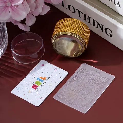Rhinestone Nail Art Stamper Silicone French Tip Manicure Tool With Scraper Plate For Floral Lace Patterns Nail Printing Kit