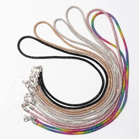 Rhinestone Alloy Long Phone Lanyard Crossbody Phone Chain For Women Shiny Bling Commuter Mobile Phone Accessory Gift