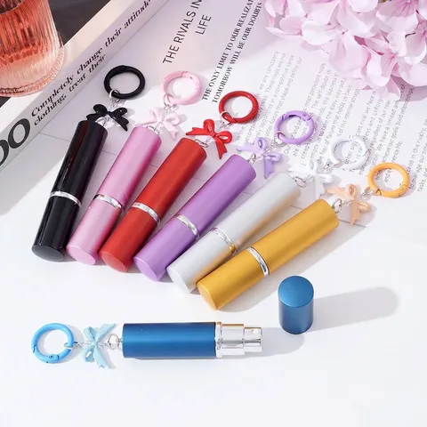 Frasco de Perfume Recargable de 5ml Mini Botella Portátil de Aluminio con Recipiente Interior de Vidrio para Viajes Regalo Mujeres Hombres