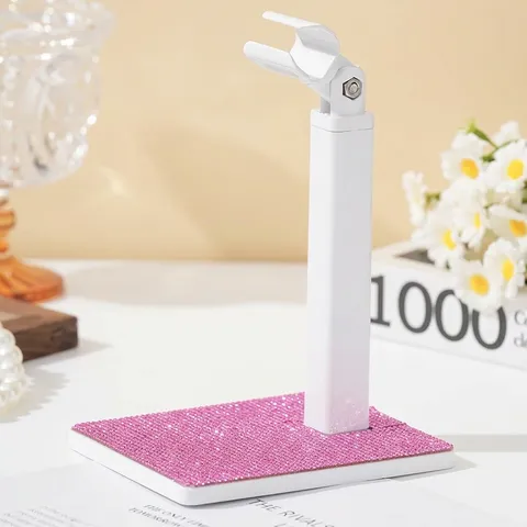 Met Strass Ingelegde Plastic Nagellamp Standaard 360 Graden Draaibare Draagbare Manicure Lichthouder Voor DIY Nagelkunst Studio Vrouwen