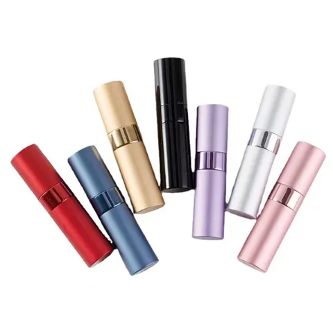 Botella de Atomizador de Perfume Recargable Botella de Spray de Aluminio Portátil Giratoria Para Herramienta Maquillaje Viaje Revestimiento Vidrio