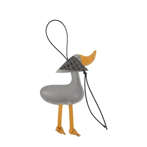 Creative Little Duck Leather Bag Charm Handmade Cartoon Artificial Leather Yellow Duckling Keychain Decoration Accessories