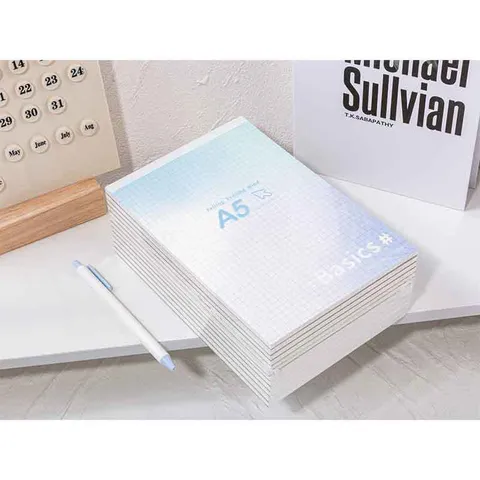 Gradient Grid Notepad Tearable Memo Pad PP Cover Student Office Writing Notebook Journal Stationery Supplies