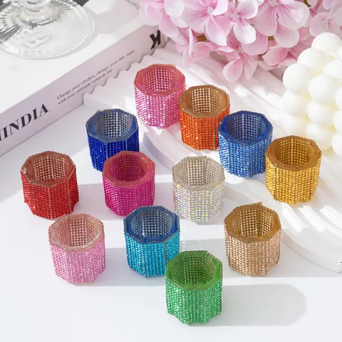 Luxurious Rhinestone Studded Nail Dappen Dish Glass Hexagonal Manicure Liquid Powder Mixing Cup Professional Nail Art Tools