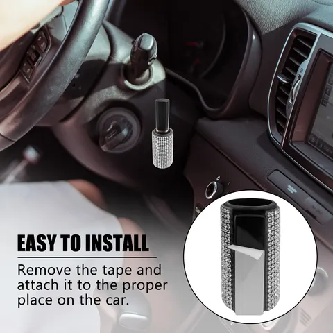 Rhinestone Car Lipstick Holder Mount Vertical Lip Balm Storage Rack Paved Rhinestone Interior Car Accessory Desktop Organizer