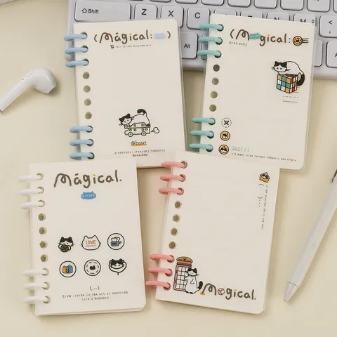 Süßes Katzen Spiralnotizbuch A6 A7 Tragbarer Mini Taschen Notizblock Cartoon Schüler Schreibjournal Schreibwaren Geschenk