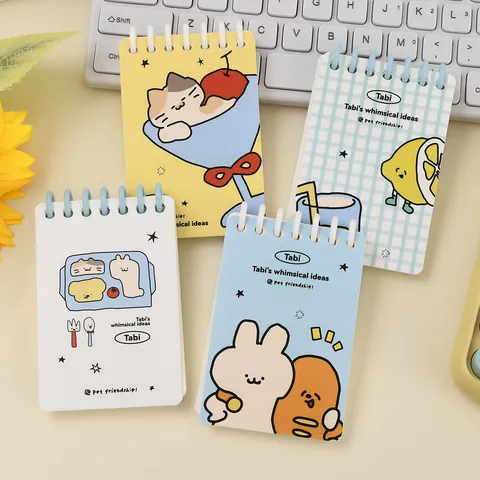 Portable Cute Cartoon Animal Loose Leaf Coil Notebook For School Office Mini Blank Page Diary Journal Soft PVC Cover Stationery