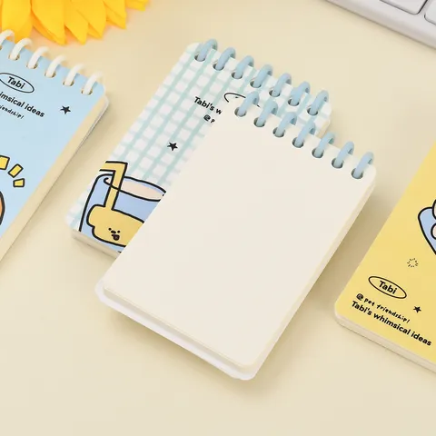 Portable Cute Cartoon Animal Loose Leaf Coil Notebook For School Office Mini Blank Page Diary Journal Soft PVC Cover Stationery