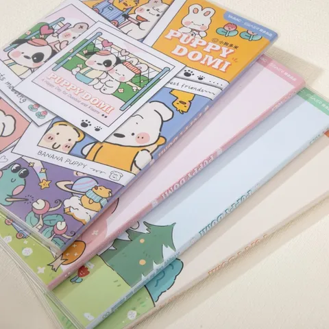 Carnet Couverture PVC Givré A5 Conception Animaux Dessin Animé Mignon Papeterie Étudiant Papier Épais Journal Ligné Bloc-Notes