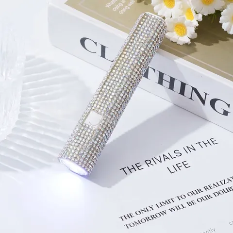 Mini Lámpara de Uñas Portátil con Diamantes de Imitación Luz de Curado UV LED para Uñas de Gel Herramienta de Secado Manicura