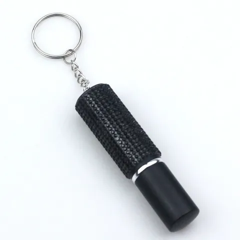 Mini Rhinestone Perfume Bottle Keychain Portable Refillable Spray Atomizer Empty Container For Women Bag Charm Pendant Gift