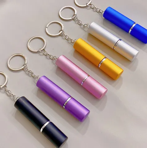 Mini Frasco Atomizador de Perfume Recargable Portátil Estuche de Bomba de Pulverización Metálica Con Llavero para Viaje Mujer Hombre