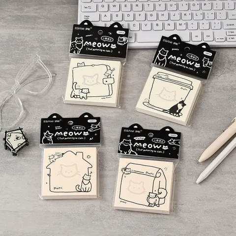 Blocco Note Tema Gatto Carino Stile Coreano Blocco Note Tascabile Non Adesivo Blocco Note Messaggio Studente Carta da Scrittura Cancelleria
