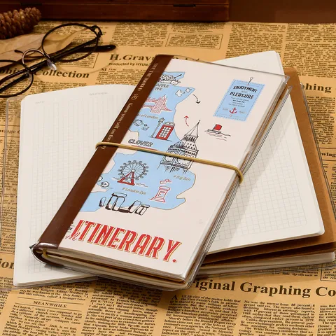 Cuaderno de Viaje Diario Vintage Portátil Cuaderno de Viajero Tapa de Cuero PU Retro Cuaderno Para Oficina Escuela Escritura