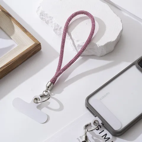 Luxury Rhinestone Phone Lanyard Wristlet Sparkly Crystal Phone Chain With Metal Hook And Patch Universal Phone Decoration For Women