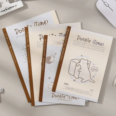 Minimalistische Ins Stijl Schattige Cartoon Dieren Gelijnde Notitieboekje Softcover Student Logboek