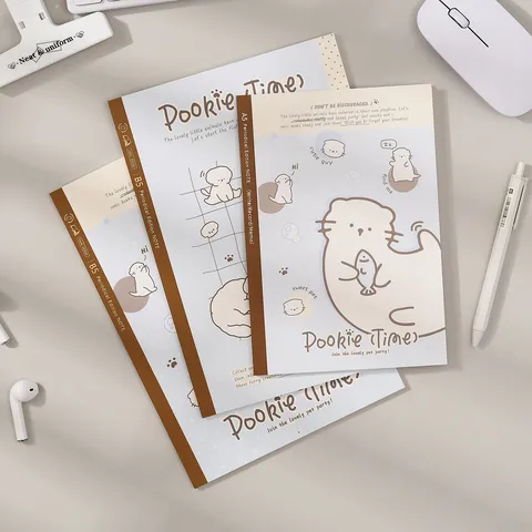 Minimalistische Ins Stijl Schattige Cartoon Dieren Gelijnde Notitieboekje Softcover Student Logboek