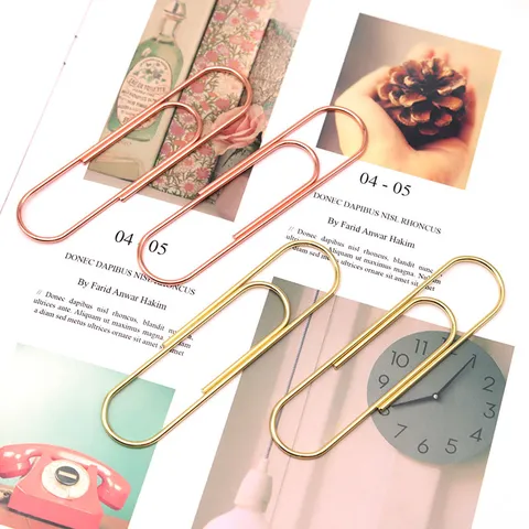 Large Metal Paper Clips Jumbo Gold And Rose Gold Paperclips For Office School Document File Organization And Desk Accessories