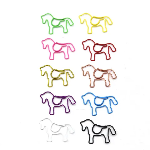 Graffette Creative a Forma di Cavallo Graffette in Filo Metallico Rivestito di Plastica Colorata Segnalibri a Silhouette Animale per Cancelleria Scuola Ufficio Regalo
