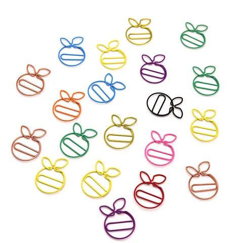 Creative Orange Fruit Shaped Metal Paper Clips Cute Cartoon Stationery Desk Accessories For Office School Document Organizing