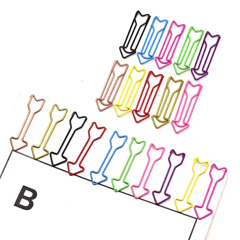 Creative Arrow Shape Metal Paper Clips Colorful Office Stationery Document Paperclip File Sorting Clips For School Office