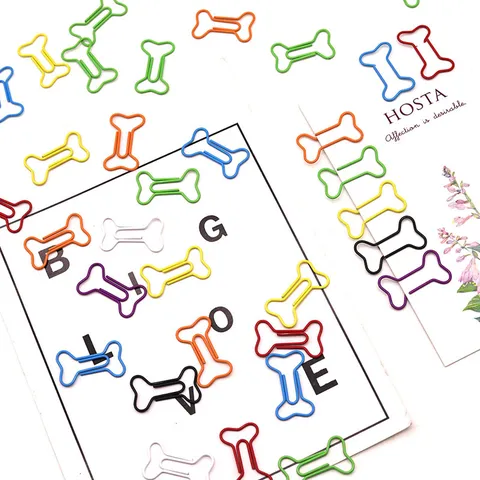 Creative Bone Shaped Metal Paper Clips Cute Novelty Bookmarks Office School Stationery Supplies For Document Organization
