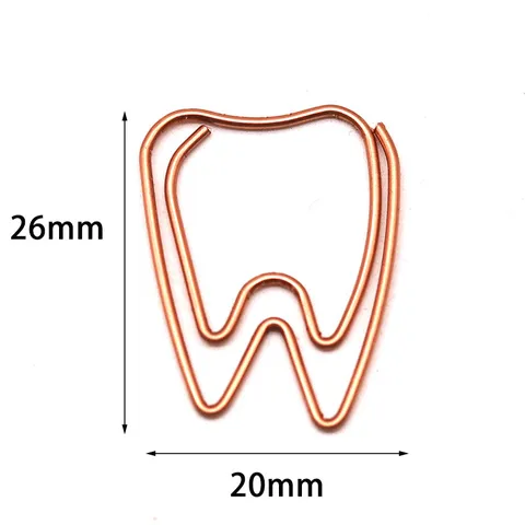 Creative Tooth Shaped Colored Metal Paper Clips Novelty Paperclips For Office Document Organization School Stationery