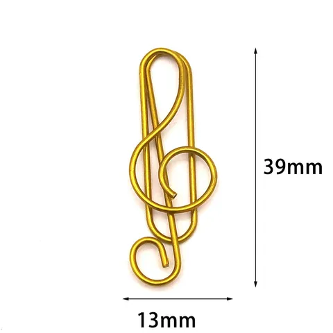 Creative Musical Note Paper Clips Metal Treble Clef Shape Colored Paperclips For Office School Stationery