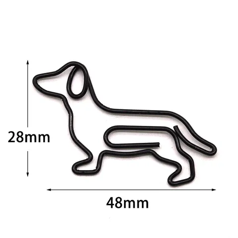 Creative Metal Dachshund Shaped Paper Clips Cute Animal Shape Plastic Coated Wire Office Document File Paperclips Stationery