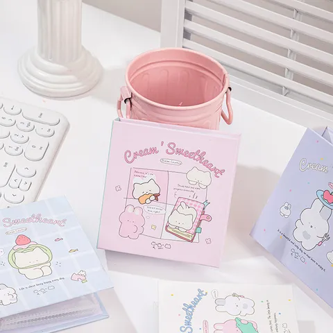 Mini Cute Cartoon Idol Photocard Holder PVC Loose Leaf Binder Photo Album Storage Book Stationery Collect Book
