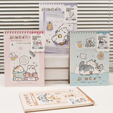 A4 Sketchbook Drawing Pad Cute Cat Cartoon Illustration Spiral Bound Sketch Book For Art Students Painting