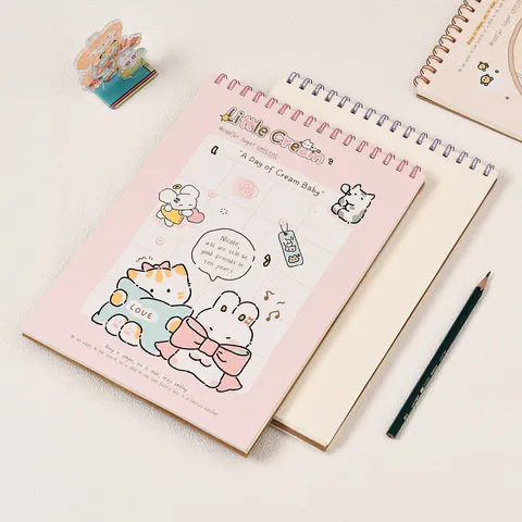 A4 Sketchbook Drawing Pad Cute Cat Cartoon Illustration Spiral Bound Sketch Book For Art Students Painting