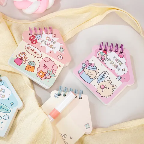 Korean INS Style Cute Pet Shaped Spiral Coil Notebook Portable Pocket Memo Pad Miniature Stationery Journal Gift