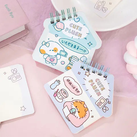 Korean INS Style Cute Pet Shaped Spiral Coil Notebook Portable Pocket Memo Pad Miniature Stationery Journal Gift