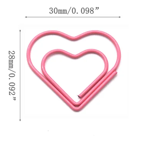 Creative Heart Shaped Metal Paperclips Colorful Love Shape Bookmarks Cute Office Memo Clips For School And Daily Use