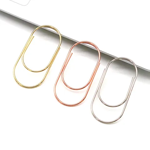 Creative Large Metal Paper Clips Cute Irregular Shape Bookmark Gold Rose Gold Silver Blue Office School Stationery Supplies