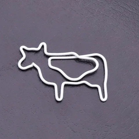 Creative Cute Cartoon Cow Shaped Metal Paper Clips Colorful Shaped Paperclips For Office School Document Organization
