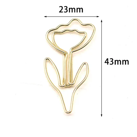 Creative Metal Flower Paper Clips Cute Colorful Shaped Bookmarks For File Document Classification Office School Supplies