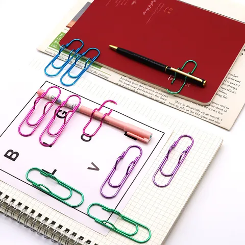 Creative Metal Paper Clips And Pen Holder Cute Shaped Colorful Bookmarks Stationery Clips For Office School
