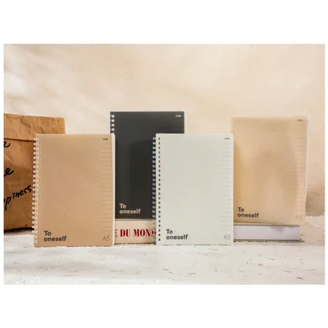 A5 Spiral Notebook Waterproof PP Cover Lined Journal 60 Sheets Student Office Writing Notebook Daily Diary Memo Pad