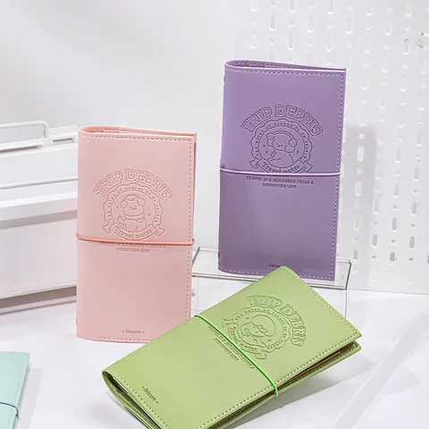 Quaderno con Raccoglitore in Pelle PU Diario Portatile Note Cucciolo Carino Blocco Appunti Forniture per Ufficio e Scuola Libro di Journal
