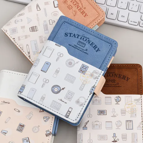 Pocket Loose Leaf Leather Notebook Portable Planner Daily Schedule Journal Cute Stationery Notebook For Office School