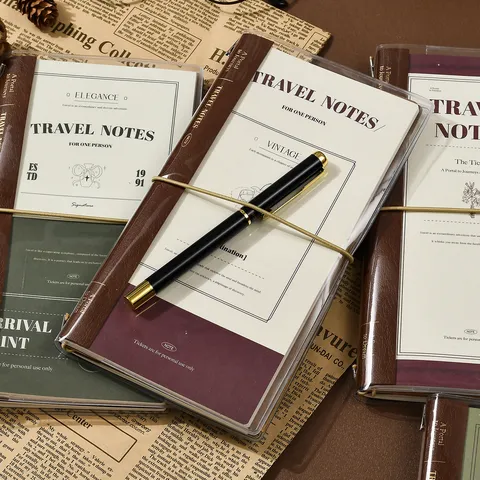 Cuaderno de Viaje TN Estilo Vintage Diario Portátil Con Cubierta de PVC Para Oficina Escuela Planificación Diaria